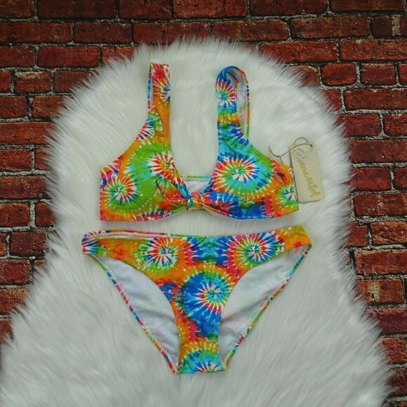 Cabana Del Sol Tie-Dye Swimwear 2-Piece Set Bikini Top & Bottoms NWT M - Picture 8 of 8